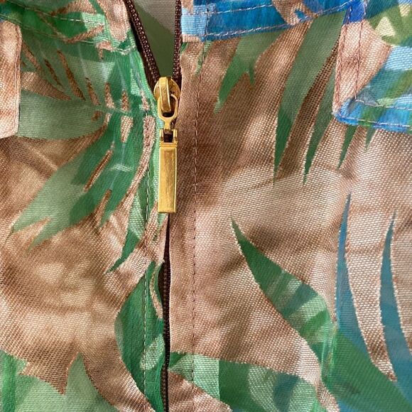 Vintage Womens Sheer Tropical Palm Print Jacket - Picture 6 of 11